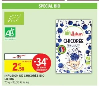 Infusion de chicorée bio Lutun