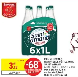 Eau minérale naturelle pétillante Saint Amand