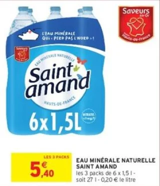 Eau minérale naturelle Saint Amand