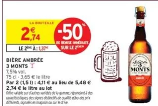 Bière ambrée 3 Monts