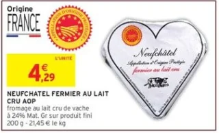 NEUFCHATEL FERMIER AU LAIT CRU AOP