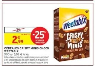 CÉRÉALES CRISPY MINIS CHOCO WEETABIX