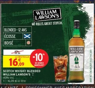 Scotch whisky blended William Lawson's