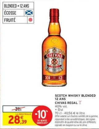 Scotch Whisky Blended 12 ans Chivas Regal
