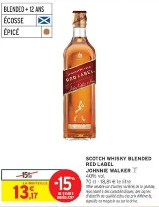 Scotch Whisky Blended Red Label Johnnie Walker