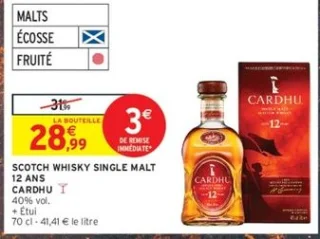 Scotch Whisky Single Malt 12 ans Cardhu