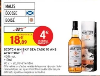 Scotch Whisky Sea Cask 10 ans Aerstone