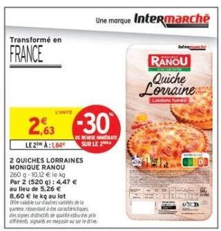 2 QUICHES LORRAINES MONIQUE RANOU