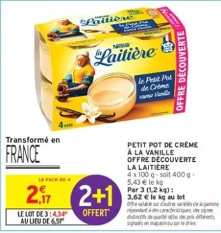 Petit pot de crème à la vanille offre découverte La Laitière
