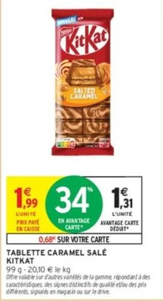 Tablette caramel salé Kitkat