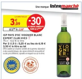 IGP PAYS D'OC VIOGNIER BLANC EXPERT CLUB HVE3
