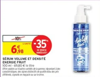 Sérum Volume et Densité Energie Fruit