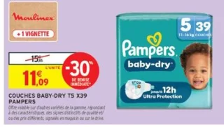 Couches Baby-Dry T5 Pampers