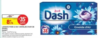 Lessive pods 2en1 Envolée d'Air Dash
