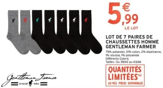Lot de 7 paires de chaussettes homme Gentleman Farmer
