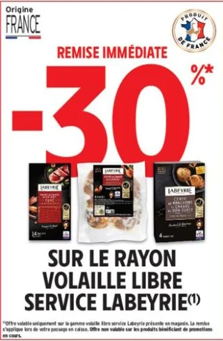 Sur le rayon volaille libre service Labeyrie