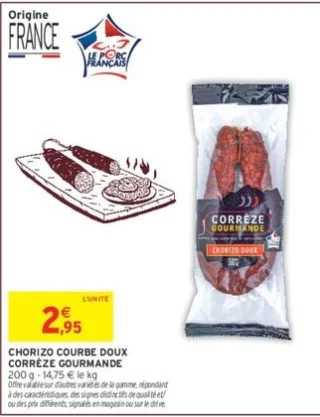 Chorizo courbe doux Corrèze Gourmande