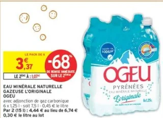 Eau minérale naturelle gazeuse L'Originale Ogeu