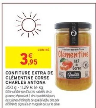 Confiture extra de Clémentine Corse Charles Antona