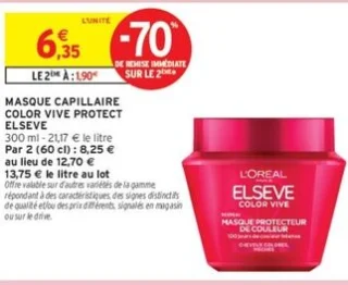 Masque capillaire Color Vive Protect Elseve L'Oréal