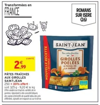 Pâtes fraîches aux girolles Saint-Jean