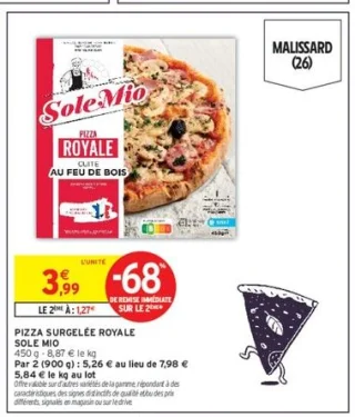 Pizza surgelée royale Sole Mio