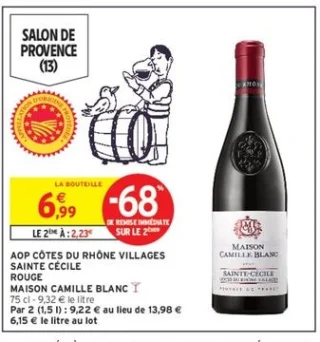AOP Côtes du Rhône Villages Sainte Cécile rouge Maison Camille Blanc