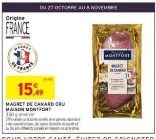 Magret de canard cru Maison Montfort