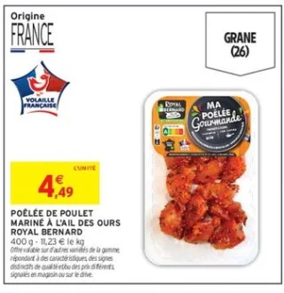 Poêlée de poulet mariné à l'ail des ours Royal Bernard