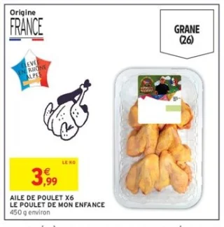 Aile de poulet x6 Le Poulet de Mon Enfance