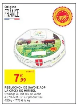 REBLOCHON DE SAVOIE AOP LA CROIX DE MIRIBEL