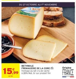 BETHMALE FROMAGERIE DE LA CORE