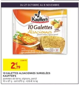 10 Galettes alsaciennes surgelées Kauffer's