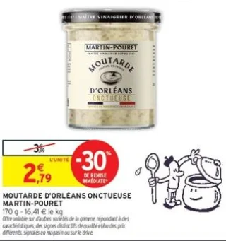 Moutarde d'Orléans onctueuse Martin-Pouret