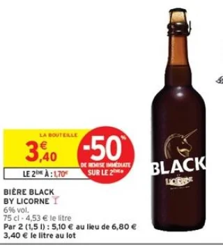 Bière black By Licorne