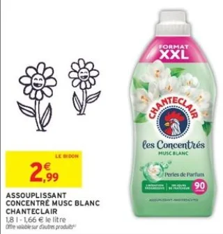 Assouplissant concentré musc blanc Chanteclair