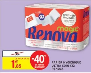 Papier hygiénique Ultra Soin x12 Renova Magic