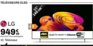 Téléviseur LG 55" OLED 4K - 10. Téléviseur