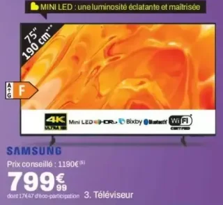 Téléviseur Samsung 75" Mini LED 4K - 3. Téléviseur