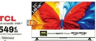 Téléviseur TCL 55" QD-MiniLED 4K - 4. Téléviseur