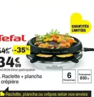 Raclette + plancha + crêpière Tefal RE151110