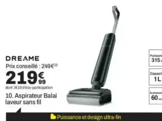 Aspirateur Balai laveur sans fil Dreame