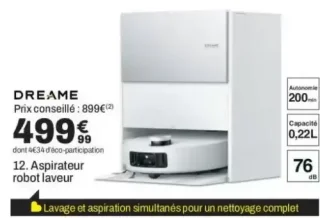 Aspirateur robot laveur Dreame