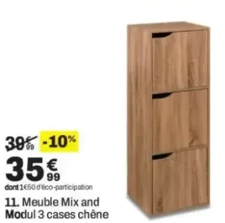 11. Meuble Mix et Modul 3 cases chêne