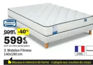 3. Matelas Fitness 140x190 cm Simmons