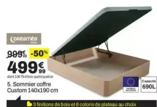 5. Sommier coffre Custom 140x190 cm Dreaméa