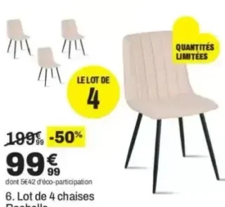 Lot de 4 chaises Rachelle