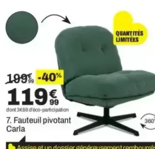 Fauteuil pivotant Carla