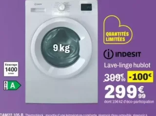 Lave-linge hublot Indesit IM964MYTIMEFR