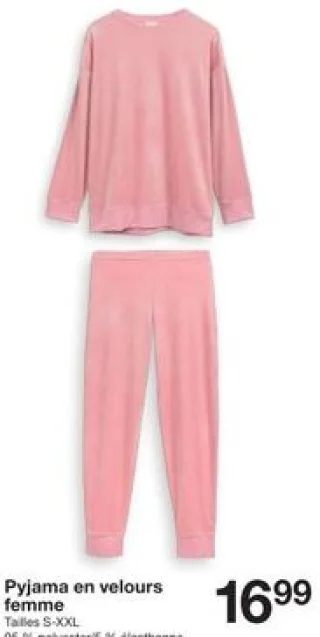 Pyjama en velours femme